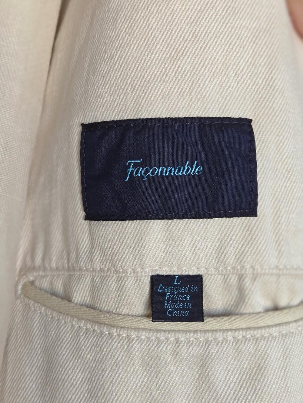 Faconnable Cream Safari Jacket - Preppy Nautical Utility Field Jacket - Picture 7 of 7
